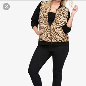 Torrid Leopard Print Bomber Jacket
